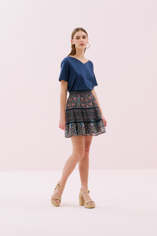 Beli Lastikli Pileli Mini Etek Standart Renk - 3