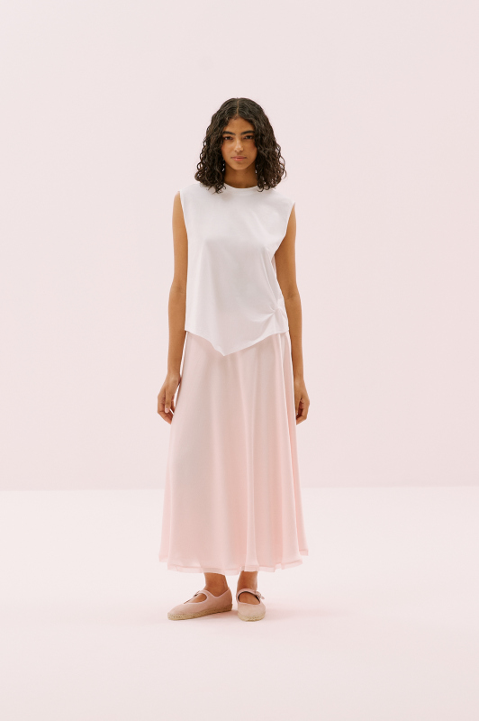 Bisiklet Yaka T-shirt Beyaz - 3