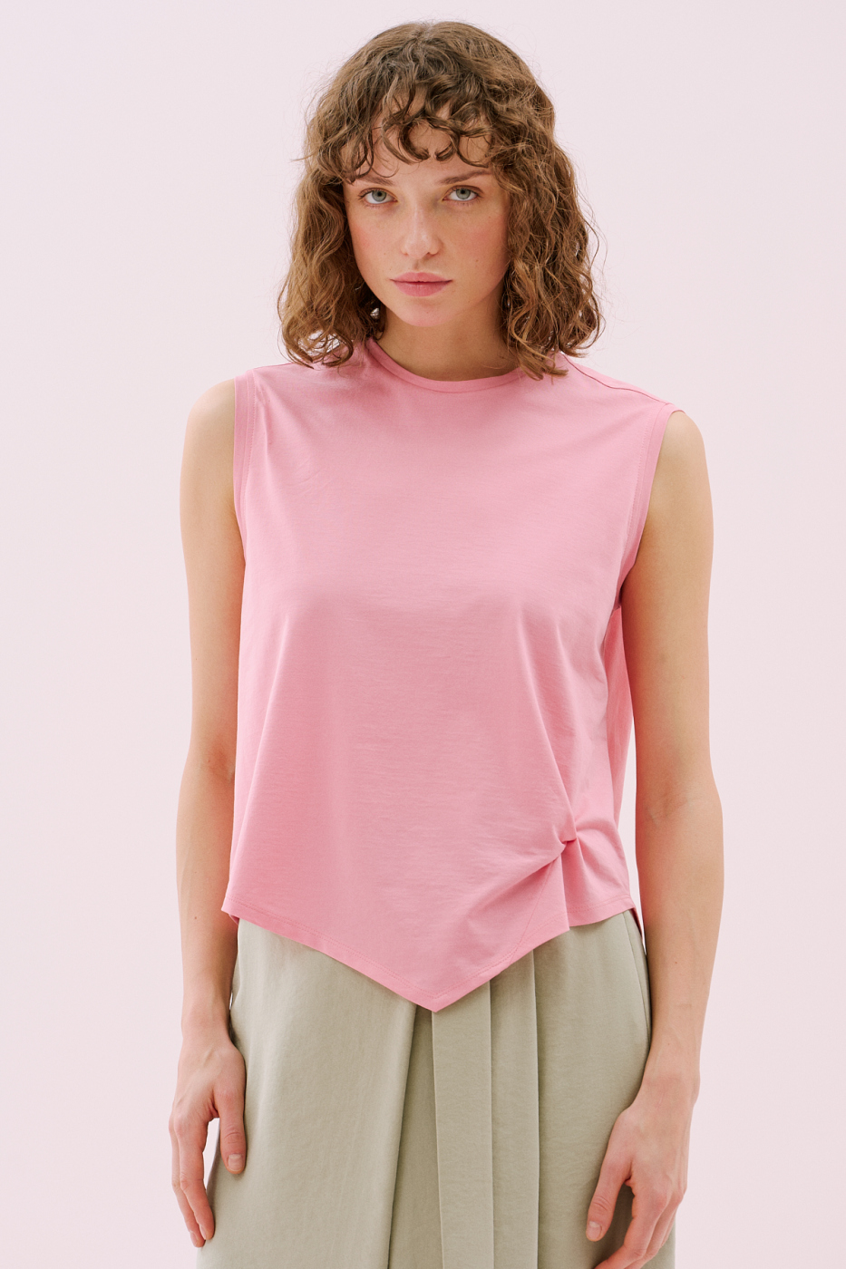 Bisiklet Yaka T-shirt Pembe - 1