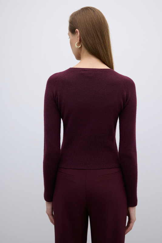 Bisiklet Yaka Triko Bordo - 2