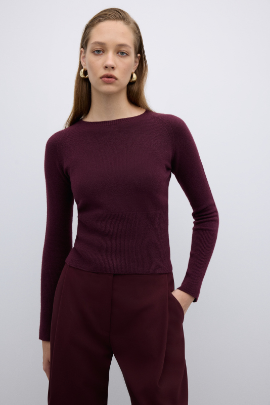 Bisiklet Yaka Triko Bordo 