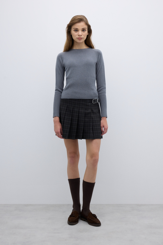 Bisiklet Yaka Triko Gri - 3