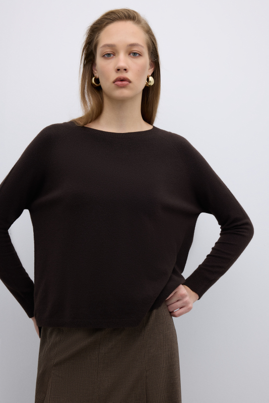 Bisiklet Yaka Triko Kahve - 5