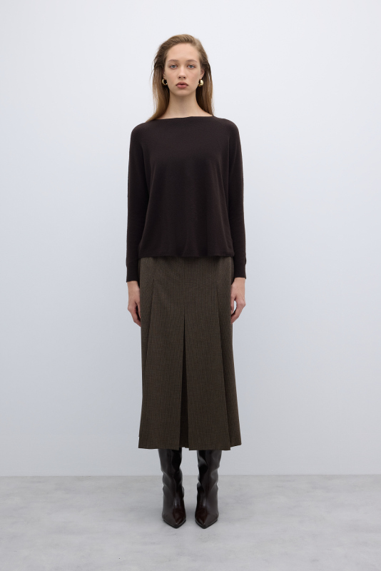 Bisiklet Yaka Triko Kahve - 3