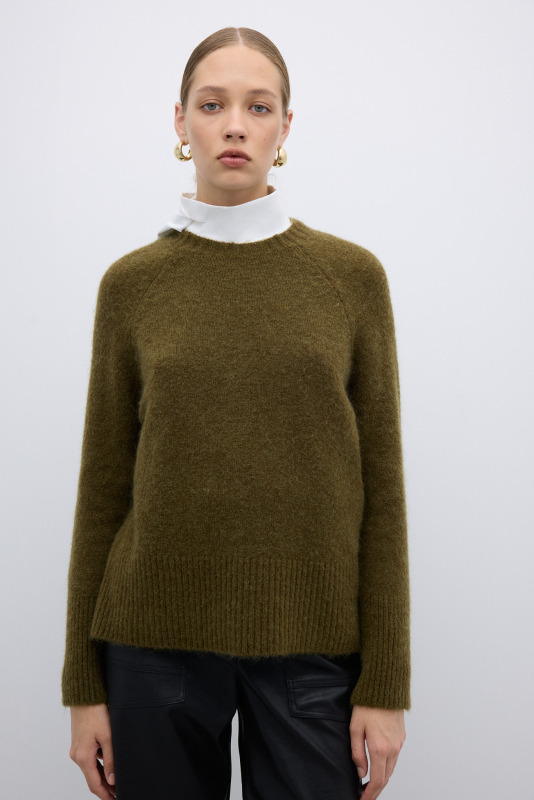 Bisiklet Yaka Triko Olive - 3