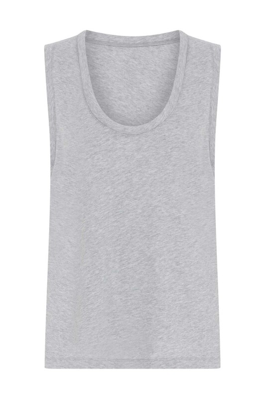  Bisiklet yakalı Kadın Atlet Gri - Melanj - 4