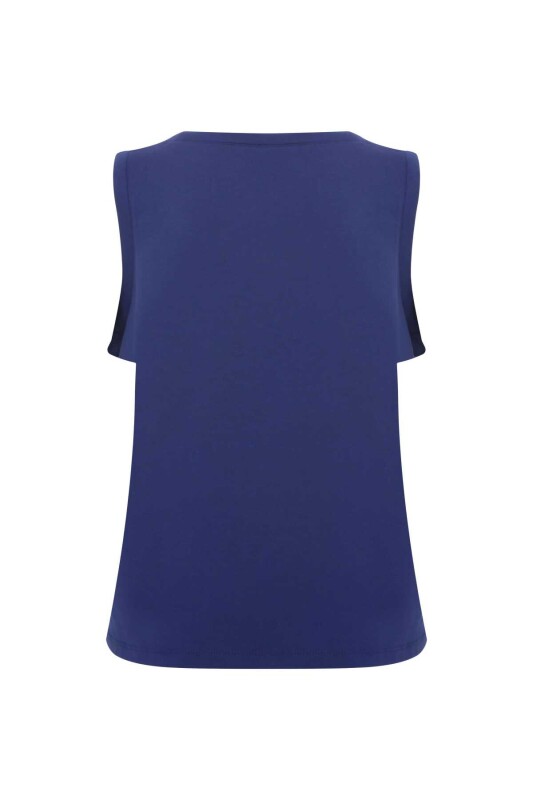  Bisklet Yaka Kadın Atlet Lacivert - 5