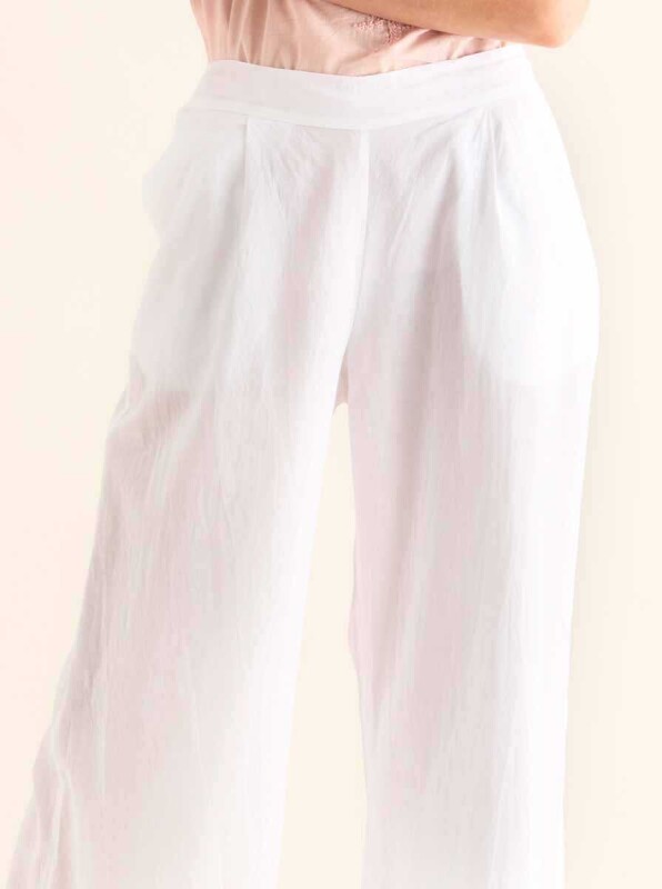 Bol Paça Pantolon Optik Beyaz - 3