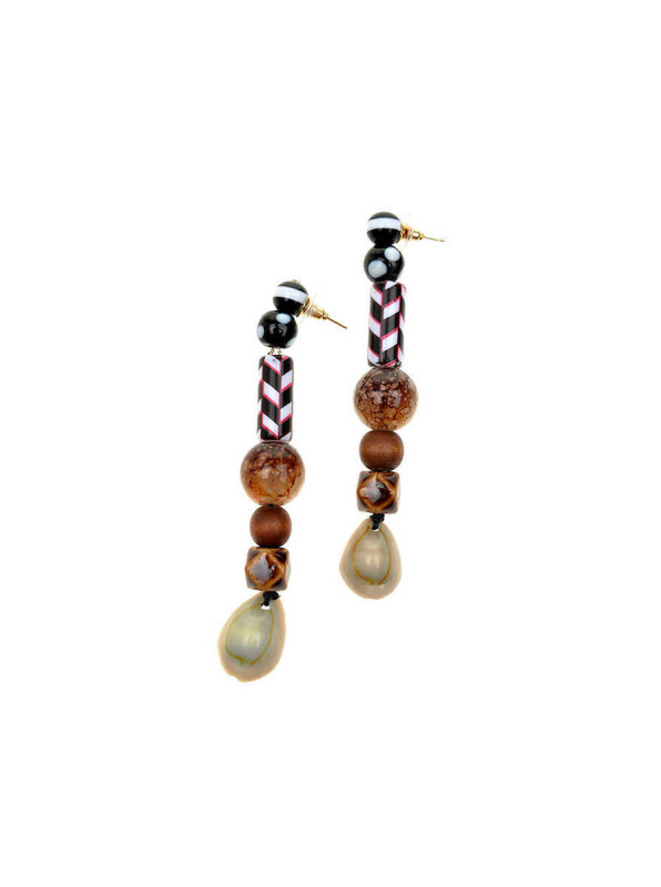 Boncuk Detaylı Aksesuarlı Küpe Standart Renk - 1