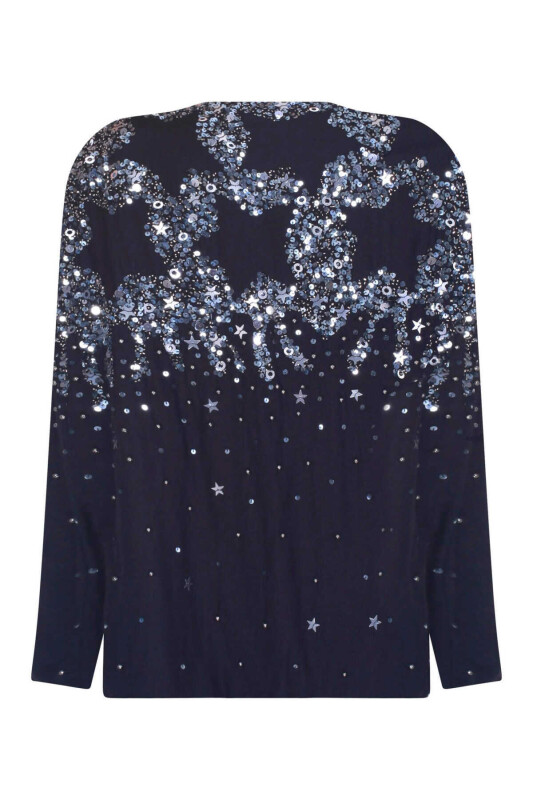  Boncuk İşlemeli Abiye Pelerin Siyah - 5