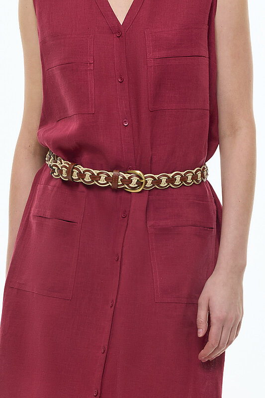 Gömlek Elbise Bordo - 3