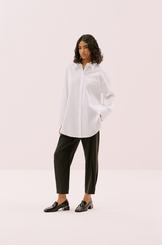 Boyfriend Poplin Gömlek Beyaz - 3