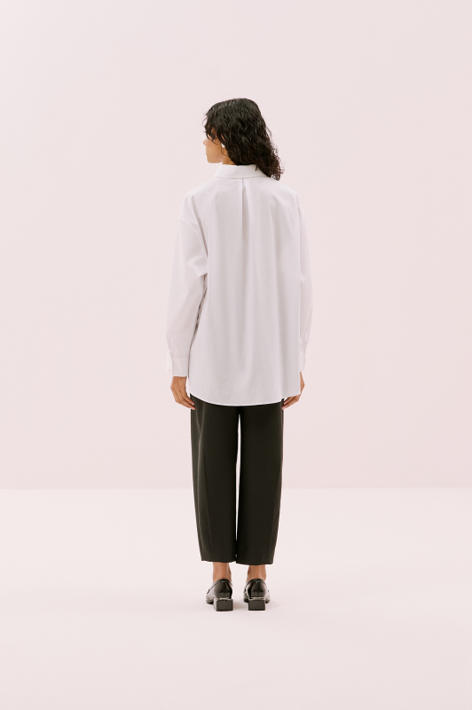 Boyfriend Poplin Gömlek Beyaz - 2