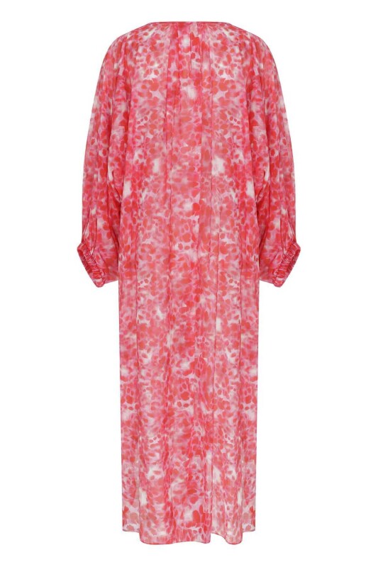 Boyundan Bağlamalı Uzun Elbise Standart Renk - 5