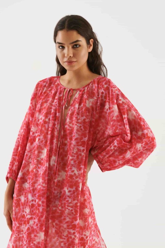 Boyundan Bağlamalı Uzun Elbise Standart Renk - 3