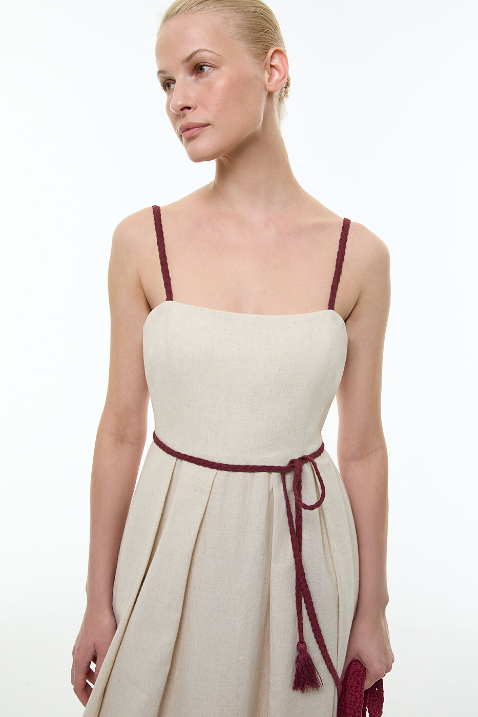 Brodeli Midi Elbise Standart Renk - 3