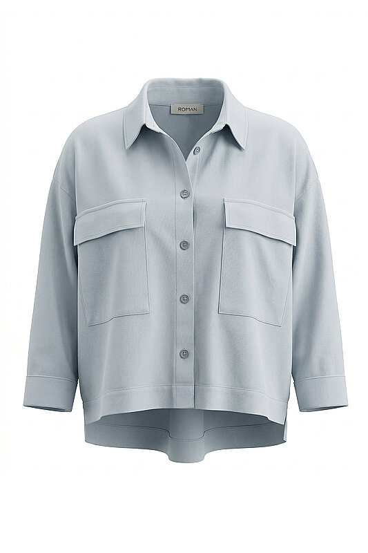 Cep Detaylı Gömlek Buz Mavisi - 3