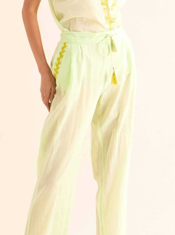 Cep Detaylı Pantolon Açık Yeşil - 3