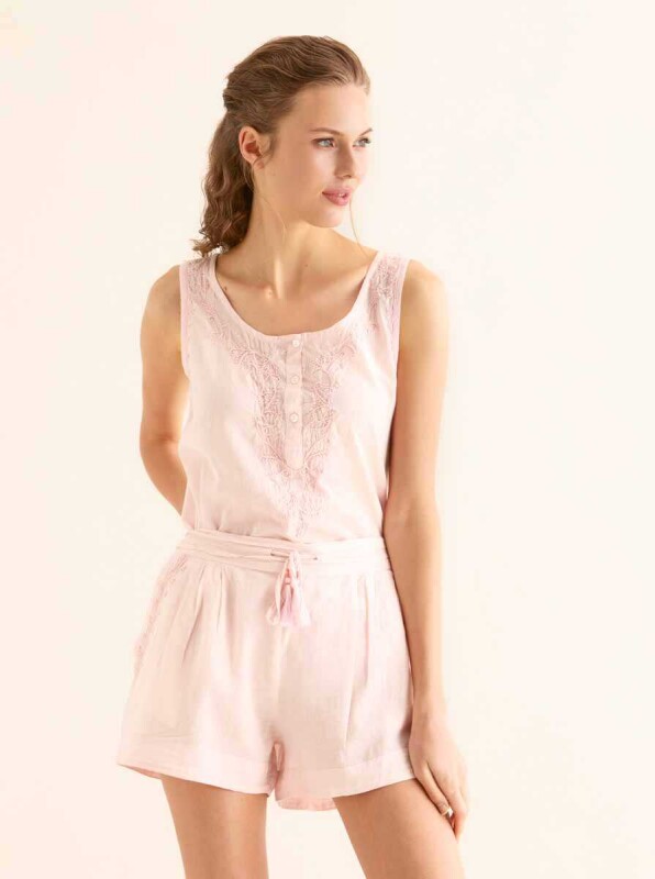 Cep Detaylı Şort Pembe - 3