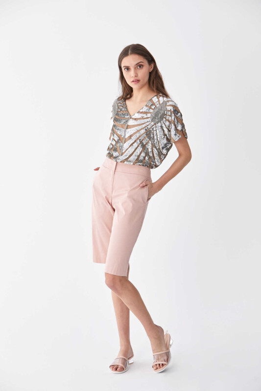 Cepli Bermuda Kadın Şort Gülkurusu - 3