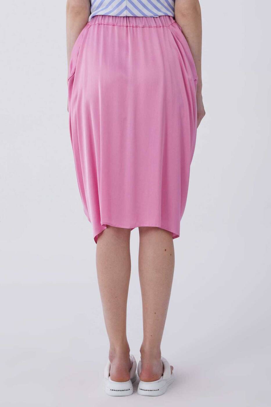 Cepli Midi Etek Pembe - 2