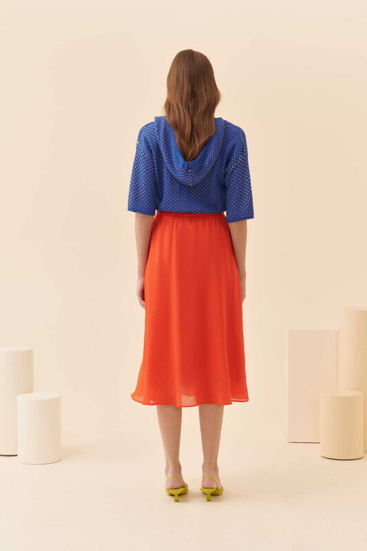  Cepli Midi Etek Turuncu - 2