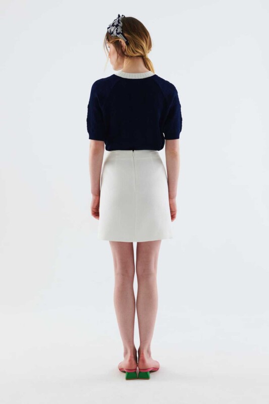 Cepli Mini Etek Beyaz - 2