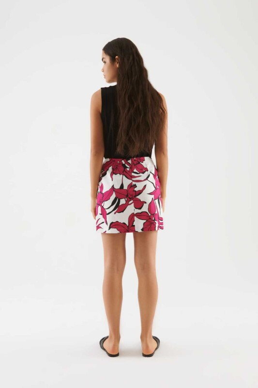 Çicek Desenli Mini Etek Standart Renk - 2