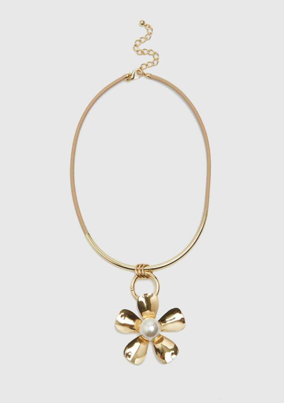 Çiçek Figürlü Kolye Gold - 1