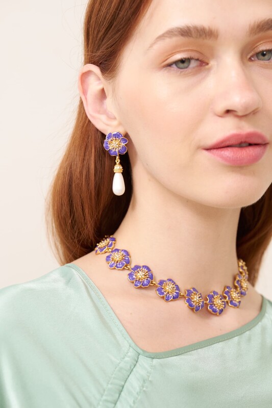 Çiçek Figürlü Küpe Standart Renk - Roman (1)