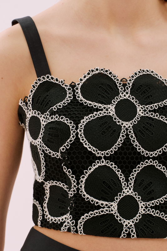 Çiçek Motifli Askılı Büstiyer Standart Renk - 2