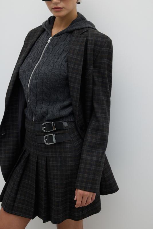 Çift Düğmeli Blazer Ceket Antrasit - 3