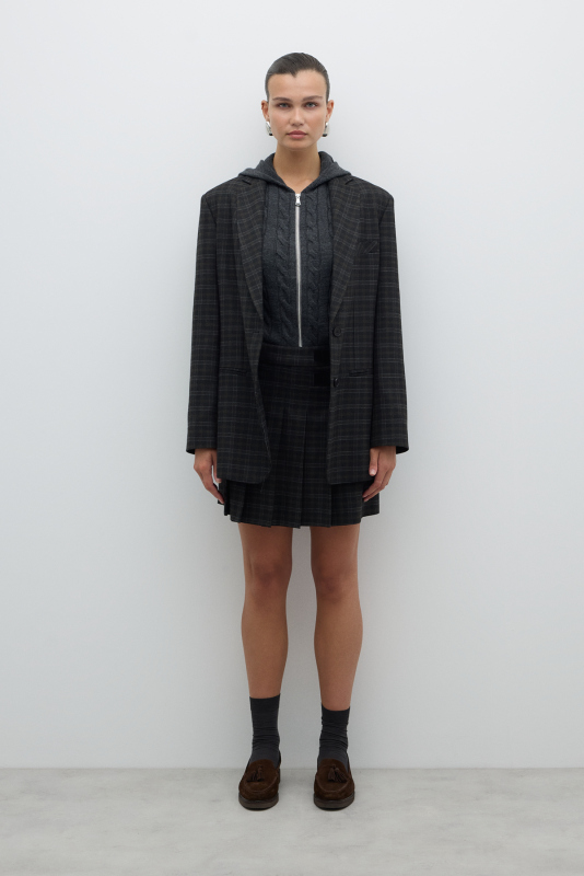 Çift Düğmeli Blazer Ceket Antrasit - 4