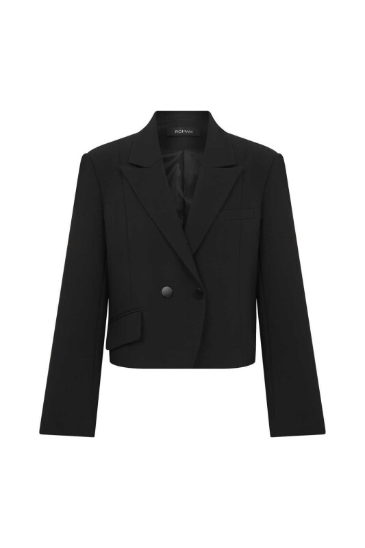  Çift Düğmeli Kadın Ceket Siyah - 4