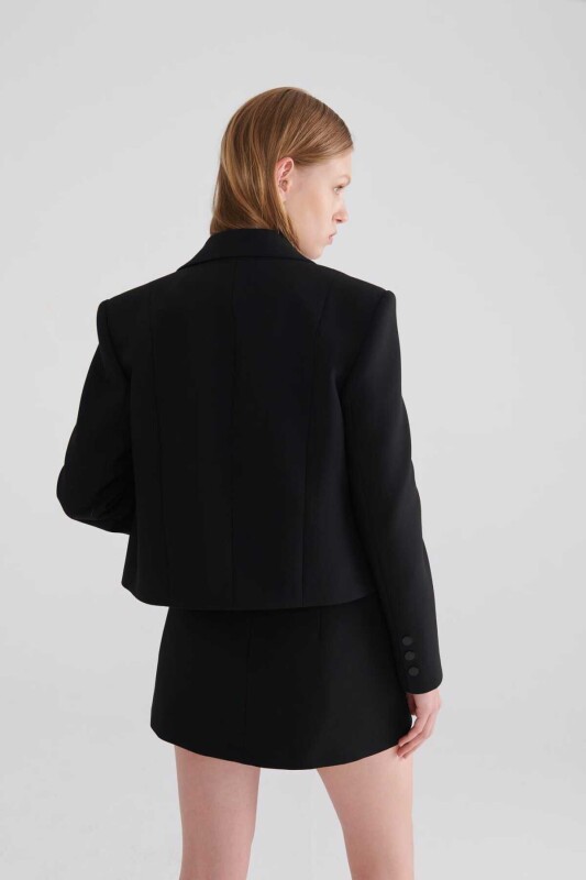  Çift Düğmeli Kadın Ceket Siyah - 2