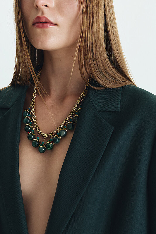 Çift Düğmeli Klasik Blazer Ceket Yeşil - 3