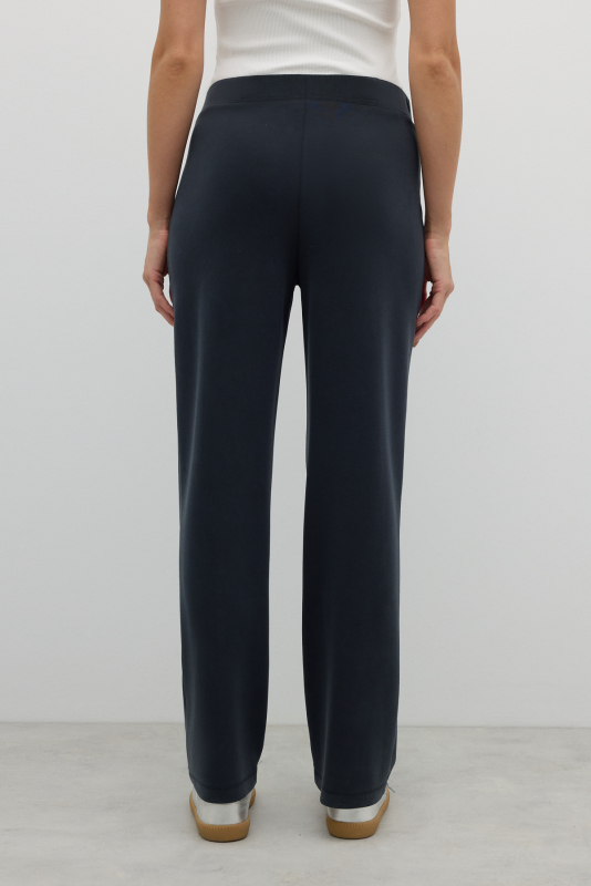 Çift Pileli Beli Lastikli Pantolon Lacivert - 2
