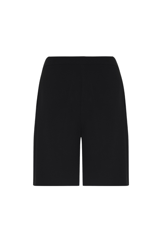 Çift Pileli Bermuda Şort Siyah - 5