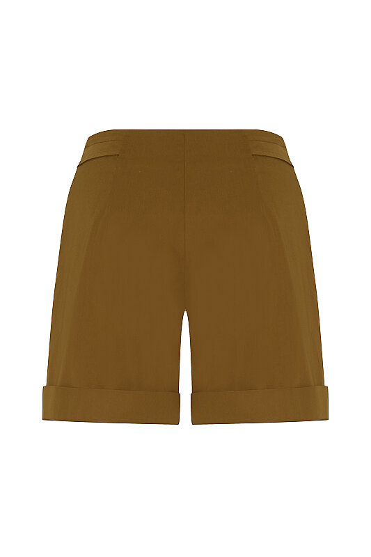 Çift Pileli Şort Kahve - 9