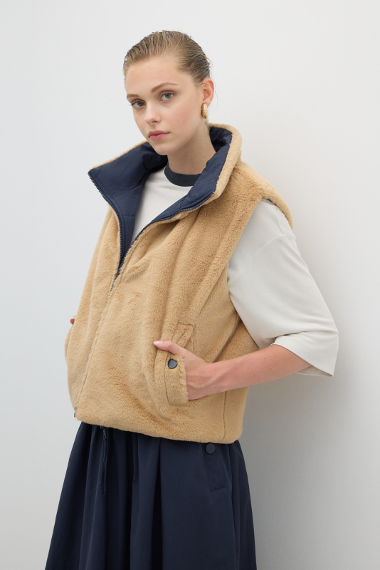 Çift Taraflı Fermuarlı Yelek Lacivert - 2