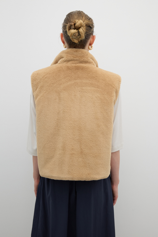 Çift Taraflı Fermuarlı Yelek Lacivert - 4