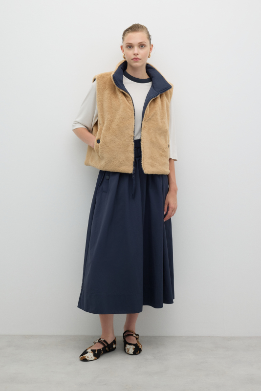 Çift Taraflı Fermuarlı Yelek Lacivert - 6