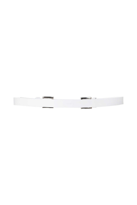 Women s Belt with double buckle White - 2
