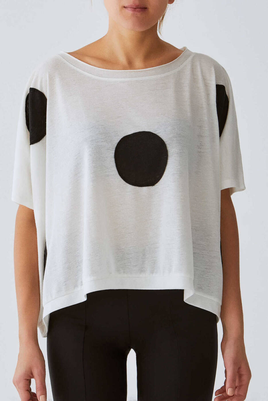 Daire Desenli T-shirt Standart Renk - 1