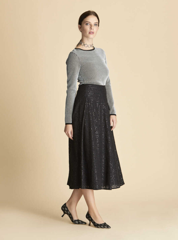  Dantel Detaylı Etek Siyah - 3