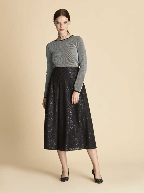  Dantel Detaylı Etek Siyah - 4