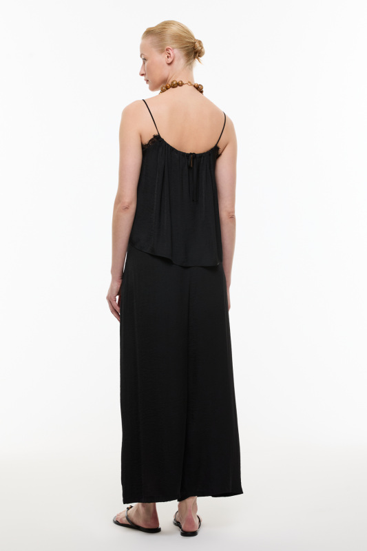 Dantel Detaylı İnce Askılı Bluz Siyah - 4