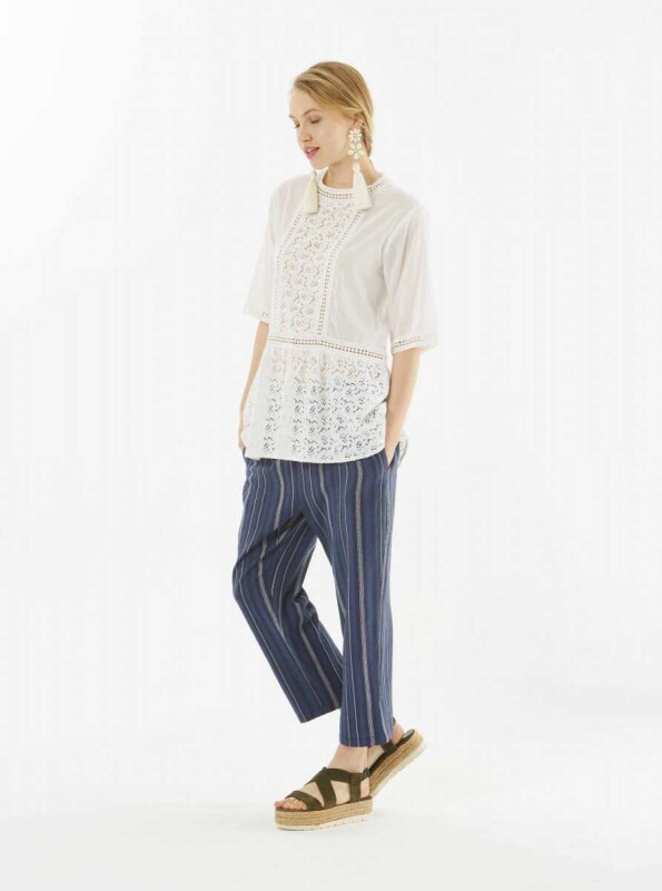 Dantel Detaylı Kadın Bluz Beyaz - 4