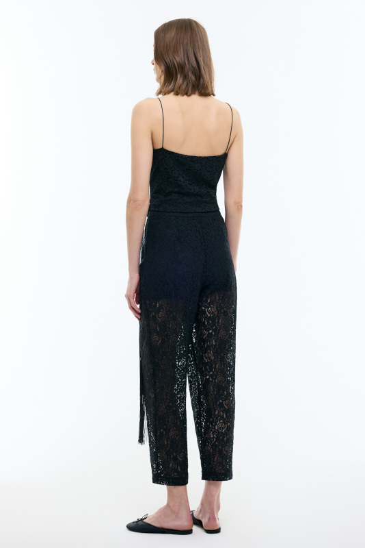 Dantel Detaylı Saten Askılı Büstiyer Siyah - 2