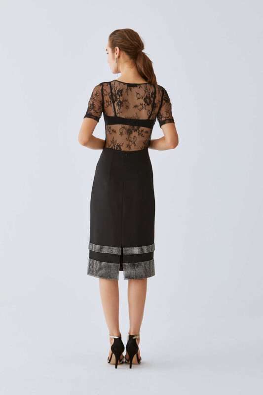  Dantelli Bluz Siyah - 2